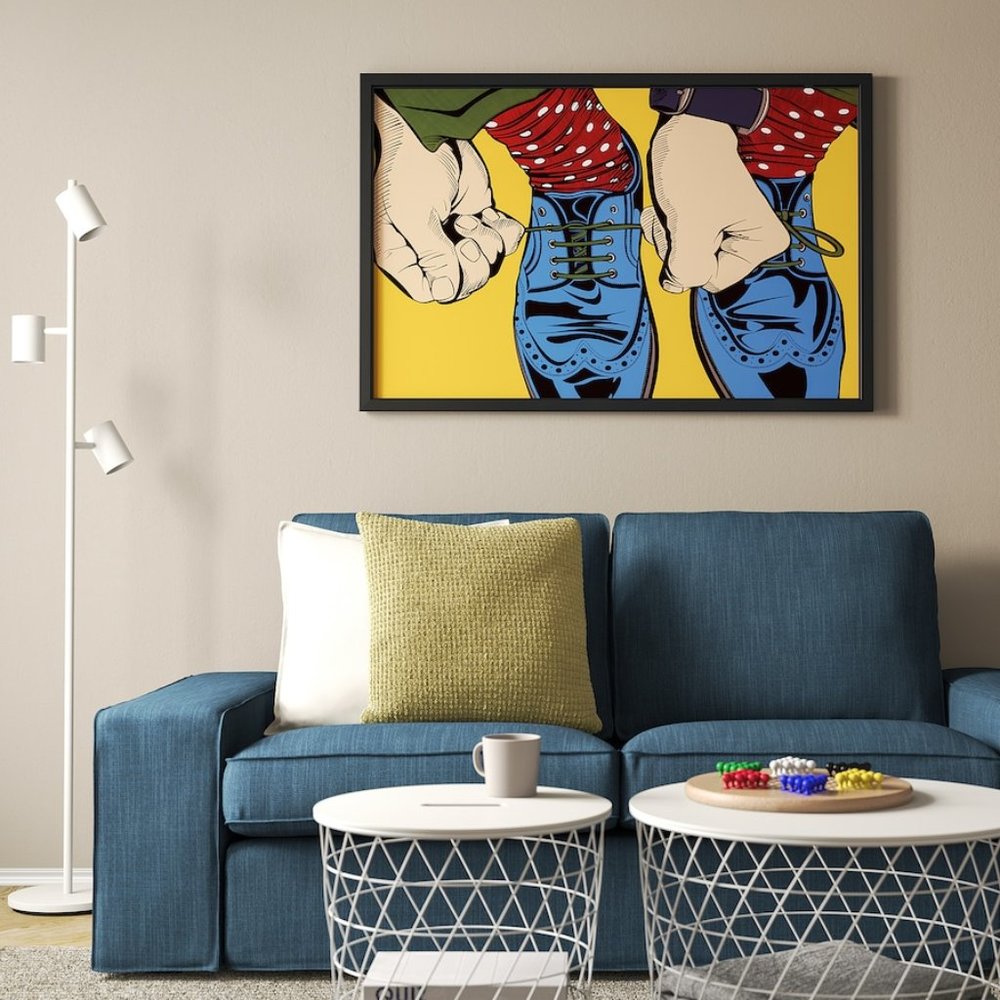 New ! IKEA BJÖRKSTA Picture  I’m Going To Have Fun In Here… 46 ½x30 ¾"--- Canvas